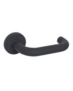 Set Black RTD Lever Handle on Round Rose | A12310BP