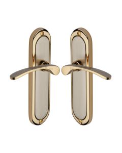 Heritage Brass Jupiter Split Finish Ambassador Door Handle on Plate - Lever Latch