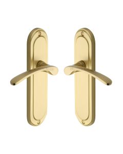 Heritage Brass Satin Brass Ambassador Door Handle on Plate - Lever Latch