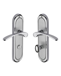 Heritage Brass Apollo Finish Ambassador Door Handle on Plate - Bathroom Set