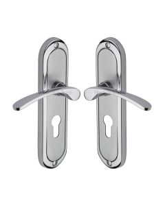 Heritage Brass Apollo Finish Ambassador Door Handle on Plate - Euro Profile