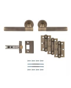 Antique Brass Knurled Lagos Latch Pack - Ultimate Door Pack