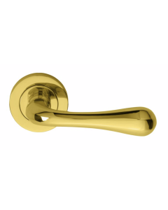 Set Manital Polished Brass Astro Lever Furniture on rose | AQ1PB