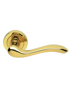 Set Manital Polished Brass Apollo Lever Furniture on rose | AQ3PB