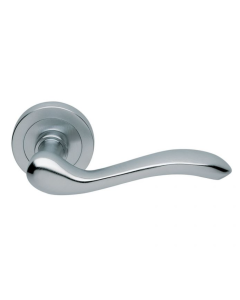 Set Manital Satin Chrome Apollo Lever Furniture on rose | AQ3SC