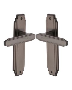 Heritage Brass Matt Bronze Astoria Door Handle on Plate - Lever Latch
