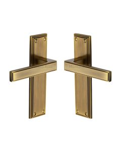 Heritage Brass Antique Brass Atlantis Door Handle on Plate - Lever Latch