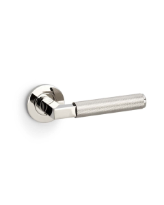 Alexander & Wilks Polished Nickel PVD Hurricane Knurled Lever on rose | AW200PNPVD