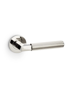 Alexander & Wilks Polished Nickel PVD Hurricane Reeded Lever on rose | AW202PNPVD
