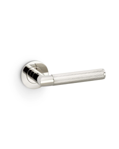 Alexander & Wilks Polished Nickel PVD Harrier Knurled Lever on rose | AW210PNPVD