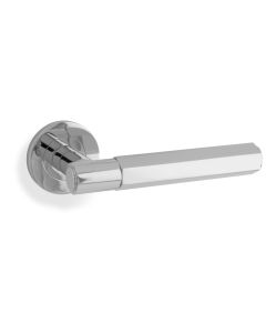 Alexander & Wilks Polished Chrome Spitfire Lever Hexagonal Cut on rose | AW224PC