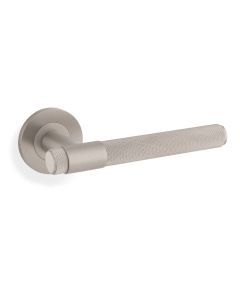 Alexander & Wilks Satin Nickel PVD Kingston Knurled Lever on rose | AW240SNPVD