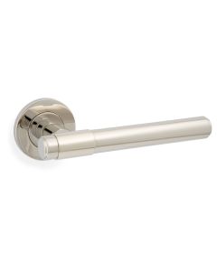 Polished Nickel PVD Kingston Plain Lever on Round Rose AW241PNPVD