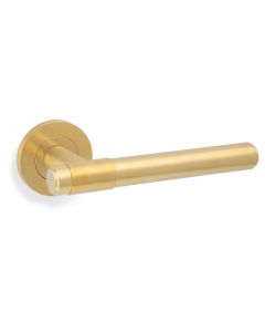 Satin Brass PVD Kingston Plain Lever on Round Rose AW241SBPVD