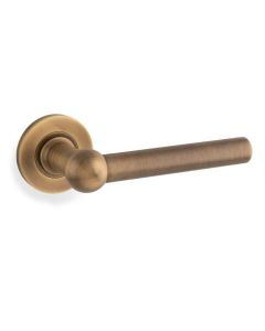 Alexander & Wilks Antique Brass Siskin Lever on rose | AW250AB
