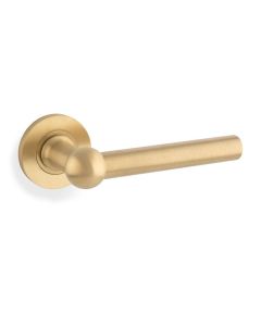 Alexander & Wilks Satin Brass PVD Siskin Lever on rose | AW250SBPVD