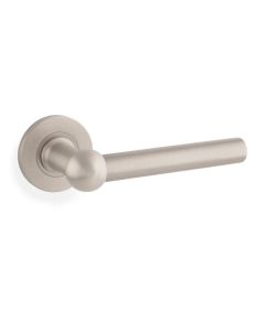 Alexander & Wilks Satin Nickel Siskin Lever on rose | AW250SN