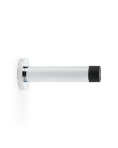 Polished Chrome 80mm Projection Cylinder Door Stop with Rose | AW616PC