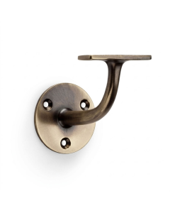 Alexander and Wilks 80mm Antique Brass Handrail Bracket