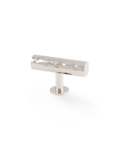 Alexander and Wilks Polished Nickel Leila Hammered T Bar Knob | AW804-55-PN