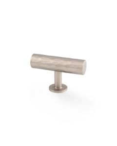 Alexander and Wilks Satin Nickel Leila Hammered T Bar Knob | AW804-55-SN