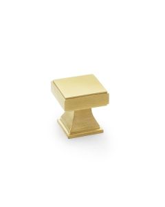 Alexander and Wilks Satin Brass PVD Jesper Square Cupboard Knob 