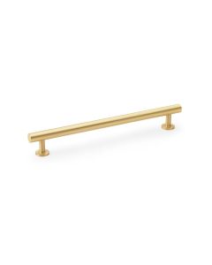 A&W Satin Brass Round T Bar Cupboard Pull Handle c/c 192mm | AW814-192-SB