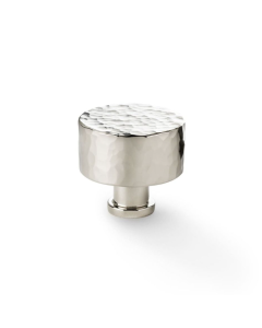 Alexander and Wilks Leila Polished Nickel 35mm Hammered Cupboard Knob