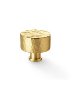 Alexander and Wilks Leila Satin Brass 35mm Hammered Cupboard Knob