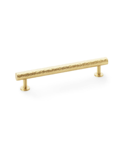 Alexander and Wilks Leila Satin Brass 160mm Hammered T Bar Pull Handle
