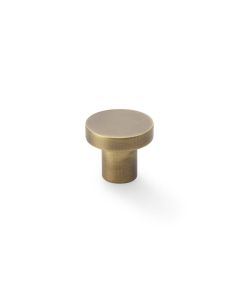 Alexander and Wilks Antique Brass 30mm Hanover Plain Cupboard Knob 