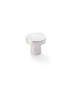 Alexander and Wilks Polished Nickel 30mm Hanover Plain Cupboard Knob 