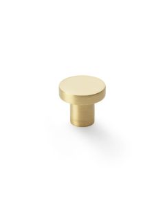 Alexander and Wilks Satin Brass 30mm Hanover Plain Cupboard Knob 