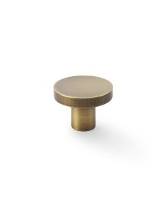 Alexander & Wilks Antique Brass 38mm Hanover Plain Cupboard Knob