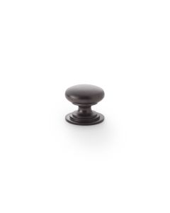 Alexander and Wilks Dark Bronze 25mm Round Cupboard Knob on Stepped Rose | AW825-25-DBZ