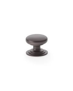 Alexander and Wilks Dark Bronze 32mm Round Cupboard Knob on Stepped Rose | AW825-32-DBZ