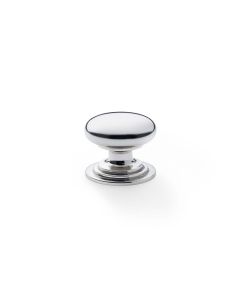 Alexander and Wilks Polished Nickel 32mm Round Cupboard Knob on Stepped Rose | AW825-32-PN