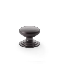 Alexander and Wilks Dark Bronze 38mm Round Cupboard Knob on Stepped Rose | AW825-38-DBZ