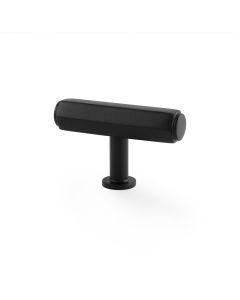 Alexander and Wilks Black T Bar Hexagonal Cabinet Knob | AW829-55-BL
