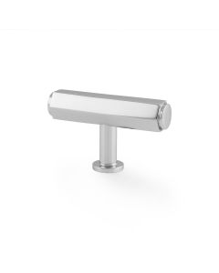 Alexander and Wilks Polished Chrome T Bar Hexagonal Cabinet Knob | AW829-55-PC