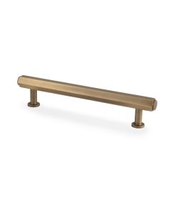 Alexander and Wilks Antique Brass 128mm Hexagonal Pull Handle | AW830-128-AB