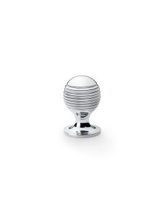 Alexander and Wilks Polished Chrome 25mm Caesar Cupboard Knob on Round Rose | AW832-25-PC
