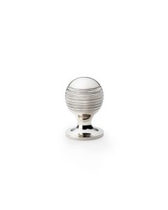 Alexander and Wilks Polished Nickel 25mm Caesar Cupboard Knob on Round Rose | AW832-25-PN