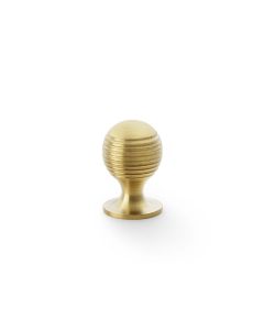 Alexander and Wilks Satin Brass PVD 25mm Caesar Cupboard Knob on Round Rose | AW832-25-SBPVD