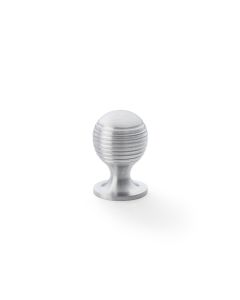 Alexander and Wilks Satin Chrome 25mm Caesar Cupboard Knob on Round Rose | AW832-25-SC