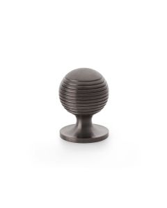 Alexander and Wilks Dark Bronze PVD 32mm Caesar Cupboard Knob on Round Rose | AW832-32-DBZPVD