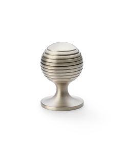 Alexander and Wilks Satin Nickel 38mm Caesar Cupboard Knob on Round Rose | AW832-38-SN