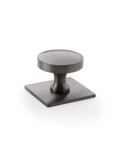 Alexander and Wilks Bullion Dark Bronze PVD Cupboard Knob on Square Backplate
