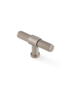 Satin Nickel PVD Kingston Knurled T-Bar Cupboard Knob| AW838-80-SNPVD
