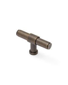 Antique Brass 80mm Kingston Plain T-Bar Cupboard Knob | AW838P-80-AB